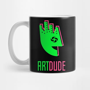 YourArtDude Logo In Lime And Magenta Mug